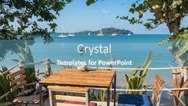  Presentation with cafe tropical - Amazing slides having romantic-outdoor-cafe backdrop and a teal colored foreground