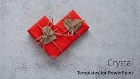  Presentation with romantic gift - PPT layouts having romantic-photography-with-gift-box background and a light gray colored foreground