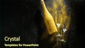  Presentation with white gold picture of wedding - PPT theme consisting of romantic picture of golden champagne background and a wine colored foreground