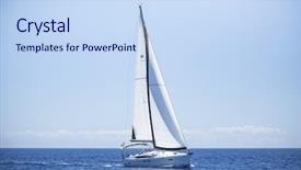  Presentation with sailboat - PPT theme with portrait of an elderly woman doing sport outside background and a gray colored foreground