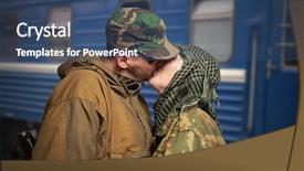  Presentation with farewell - Beautiful slides featuring romantic scene of farewell backdrop and a  colored foreground