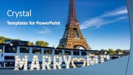  Presentation with eiffel tower paris france - Presentation theme featuring romantic-scenery-of-a-marriage background and a ocean colored foreground