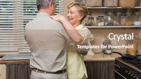  Presentation with dance beautiful couple dancing ballroom - Slides with romantic senior couple dancing together background and a coral colored foreground