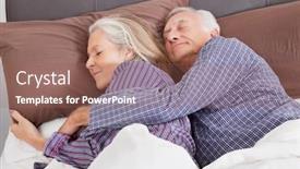  Presentation with senior couple - Presentation design having romantic-senior-couple-sleeping background and a coral colored foreground