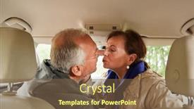  Presentation with romantic - Presentation theme featuring romantic-senior-man-and-woman background and a tawny brown colored foreground