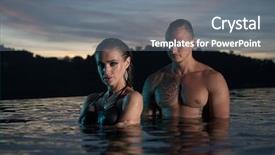  Presentation with infinity - Theme with alone in infinity swimming pool background and a gray colored foreground