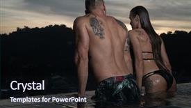  Presentation with infinity - Audience pleasing theme consisting of alone in infinity swimming pool backdrop and a wine colored foreground