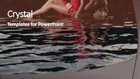  Presentation with infinity - Cool new PPT theme with alone in infinity swimming pool backdrop and a tawny brown colored foreground