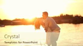  Presentation with romantic love - Slides featuring romantic-smiling-couple-in-love background and a cream colored foreground