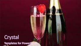  Presentation with color pink - Slide deck consisting of romantic still life with champagne strawberry and pink roses on dark color background background and a wine colored foreground