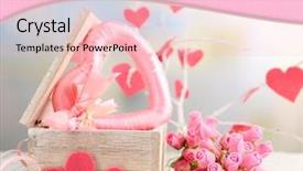  Presentation with wooden heart the slogan - Audience pleasing presentation consisting of romantic still life with heart backdrop and a lemonade colored foreground