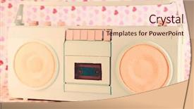  Presentation with retro radio - Presentation theme having romantic style - retro radio on bright background background and a lemonade colored foreground