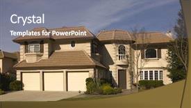  Presentation with stylized - Colorful presentation enhanced with romantic-stylized-home-with-balconies backdrop and a gray colored foreground