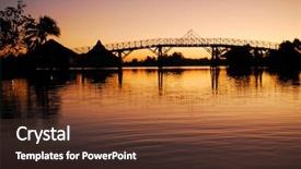  Presentation with cuba - Cool new slide deck with romantic sunrise in zapata swamp area with silhouette of bamboo bridge on caribbean island cuba backdrop and a tawny brown colored foreground