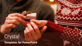  Presentation with romantic christmas - Slide deck having romantic suprise gift for christmas close up background and a tawny brown colored foreground
