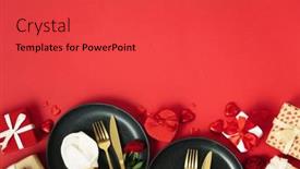 Presentation with heart flowers - Presentation theme with romantic-table-setting-flat-lay background and a red colored foreground