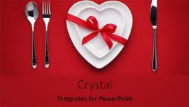  Presentation with table setting - Slides featuring romantic-table-setting-for-valentines background and a crimson colored foreground