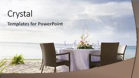  Presentation with tropical wedding - Presentation theme featuring romantic table setup on tropical background and a sky blue colored foreground