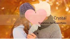  Presentation with kidney and heart - Colorful PPT theme enhanced with romantic tree leaves shape hearts - couple in warm clothing holding backdrop and a coral colored foreground