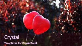  Presentation with love heart - Slides with romantic tree leaves shape hearts - love heart balloons outdoors background and a wine colored foreground