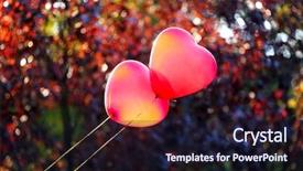  Presentation with heart love - Presentation design enhanced with romantic tree leaves shape hearts - love heart balloons outdoors background and a  colored foreground