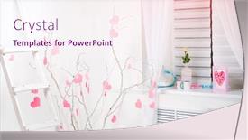  Presentation with valentine - Presentation design with romantic-valentine-s-day-interior background and a sky blue colored foreground