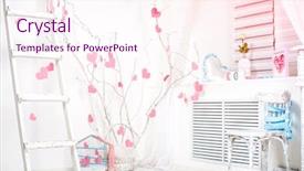  Presentation with romantic gift - Cool new theme with romantic valentine's day interior backdrop and a pink colored foreground