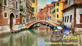  Presentation with canals - Slide deck featuring romantic venetian canals - artwork background and a violet colored foreground