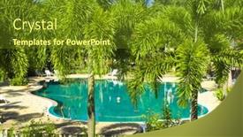  Presentation with villa - Colorful PPT theme enhanced with romantic villa resort relaxation backdrop and a tawny brown colored foreground