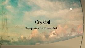  Presentation with moon - Slide deck enhanced with romantic vintage background with clouds background and a mint green colored foreground