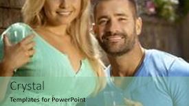  Presentation with dating - Audience pleasing PPT theme consisting of romantic-young-couple-dating-outdoors backdrop and a mint green colored foreground