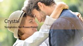  Presentation with romantic - Cool new presentation design with sweet lovers - romantic young couple embracing backdrop and a coral colored foreground