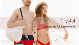  Presentation with walking together - Colorful slide set enhanced with romantic-young-couple-walking-together backdrop and a coral colored foreground