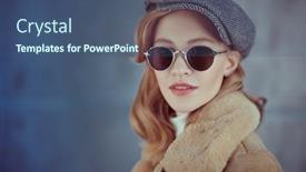  Presentation with beauty makeup - Cool new PPT layouts with romantic-young-woman-with-natural backdrop and a ocean colored foreground