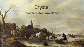  Presentation with reproduction - Audience pleasing slides consisting of history romanticismo - isaac van ostade 1621 backdrop and a soft green colored foreground