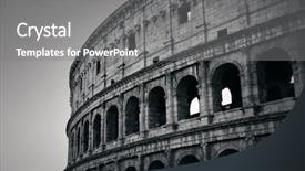  Presentation with rome italy - Presentation theme with rome and italy in monochrome background and a gray colored foreground
