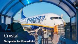  Presentation with ryanair - Presentation featuring rome-ciampino-italy-january-12 background and a ocean colored foreground