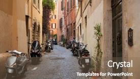  Presentation with hong kong city day - Slide set with rome city at sunny day background and a  colored foreground