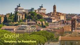  Presentation with historical buildings - Slide set consisting of rome-cityscape-at-summer-italy background and a tawny brown colored foreground