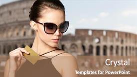  Presentation with luxury travel - Slide deck featuring rome classic style - shopping tour finances travel people background and a  colored foreground