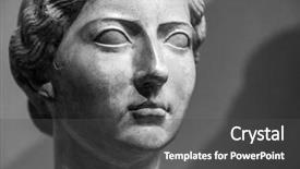  Presentation with art black and white marble - PPT theme consisting of rome classic style - white marble head of young background and a  colored foreground