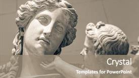  Presentation with marble - Colorful presentation design enhanced with rome gods - white marble head of young backdrop and a gray colored foreground