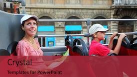  Presentation with rome italy - Slide deck having rome in tour bus background and a red colored foreground