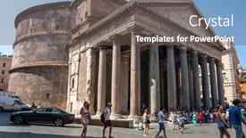  Presentation with pagan - PPT theme with rome-italy-3-august-2018 background and a gray colored foreground
