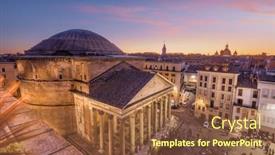  Presentation with rome italy - PPT theme having rome-italy-above-the-ancient background and a tawny brown colored foreground