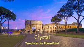  Presentation with constantine - PPT layouts featuring rome-italy-at-the-arch background and a violet colored foreground