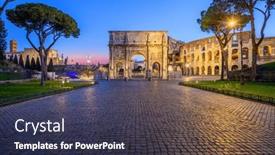  Presentation with rome italy - Slide deck having rome-italy-at-the-arch background and a tawny brown colored foreground