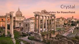 Presentation with forum - Presentation theme having rome-italy-at-the-historic background and a coral colored foreground