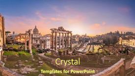  Presentation with forum - Slide set enhanced with rome-italy-at-the-historic background and a tawny brown colored foreground