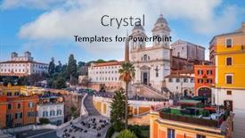  Presentation with rome italy - PPT theme featuring rome-italy-at-the-spanish background and a light blue colored foreground